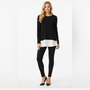 White House Black Market Sweater W/faux Shirt Bottom